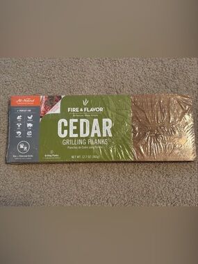 Fire and Flavor Cedar Grilling Planks 2 pack - All Natural - New Sealed Package